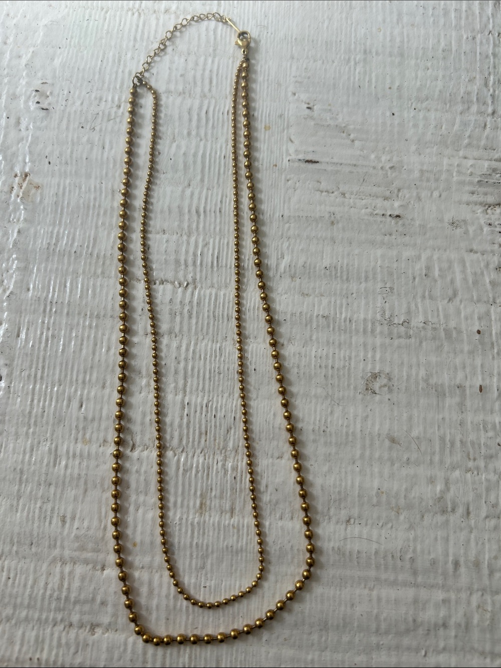 Simons Gold Double Strand Beaded Necklace